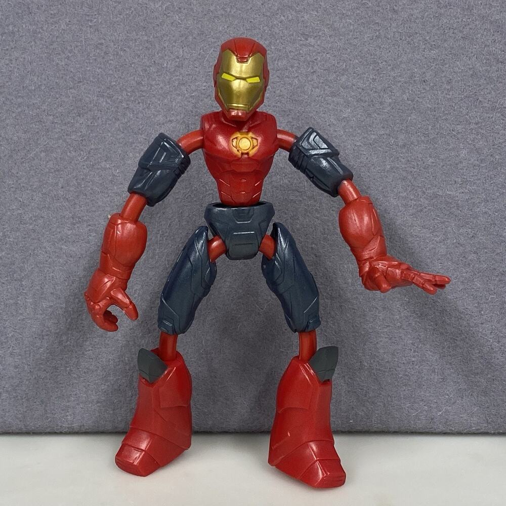 Marvel Hasbro Avengers Iron Man Bend & Flex 2019 Gold Red Action Figure 6" toy